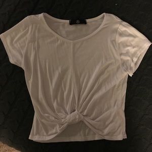 Missguided white knotted crop top